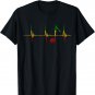 Rasta Reggae Music Note Heartbeat EKG Pulse Rastafari Roots T-Shirt