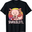 Snaxalotl a Cute Kawaii Axolotl Snacking as Snaxolotl T-Shirt