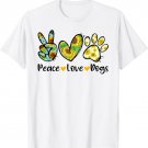 Peace Love Dogs Sunflower Dog Paw Dog Mom Cute Mother's Day T-Shirt
