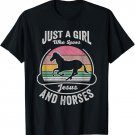 Jesus And Horse Retro Just A Girl Who Loves Jesus And Horses T-Shirt