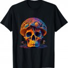 Goblincore Aesthetic Mushrooms Skull Fungi Head Flowers T-Shirt
