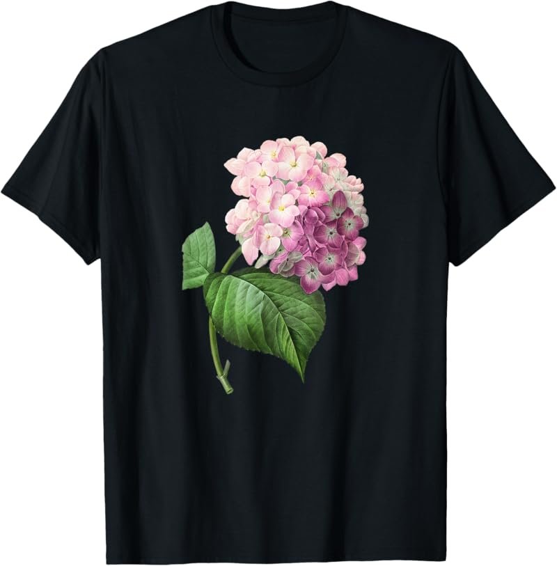 Vintage Romantic Beautiful Hydrangea Flower Floral Art Shirt T-Shirt