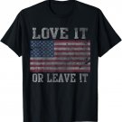 USA T-Shirt Love It Or Leave It Patriotic Retro Fade Men T-Shirt