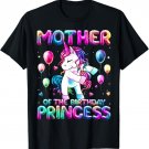 Mother of the Birthday Princess Girl Flossing Unicorn Mom T-Shirt