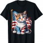 Memorial Day Cat Funny Kitten 4th of July patriotic usa flag T-Shirt