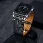 Handmade Black Stingray Leather Watch Band for Apple Watch Series 7/6/SE/5/4/3/2/1