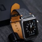 Handmade Black Stingray Leather Watch Band for Apple Watch Series 7/6/SE/5/4/3/2/1