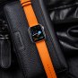 Handmade Orange Leather Watch Band for Apple Watch Series 7/6/SE/5/4/3/2/1