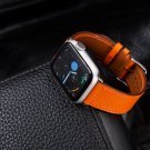 Handmade Orange Leather Watch Band for Apple Watch Series 7/6/SE/5/4/3/2/1