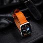 Handmade Orange Leather Watch Band for Apple Watch Series 7/6/SE/5/4/3/2/1