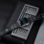 Handmade Luxury M.C.M Black Leather Watch Band for Apple Watch Series 7/6/SE/5/4/3/2/1