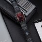 Handmade Luxury M.C.M Black Leather Watch Band for Apple Watch Series 7/6/SE/5/4/3/2/1