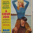 TWO WEEKS IN SEPTEMBER 1967  BRIGITTE BARDOT - Belgian poster