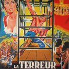 TERROR OF THE RED MASK 1960 LEX BARKER 47x63  HUGE LITHOGRAPHY