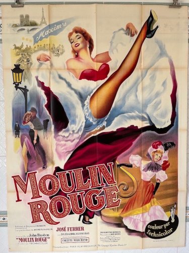 MOULIN ROUGE (1952) JOHN HOUSTON - 47x63 - NICE ARTWORK IN LITHO