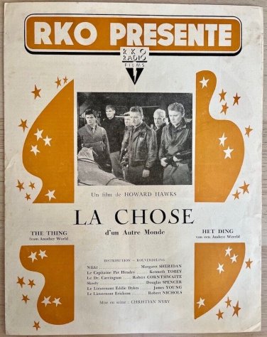 THE THING FROM ANOTHER WORLD (1951) CHRISTIAN NYBY - RARE Belgian PRESSBOOK
