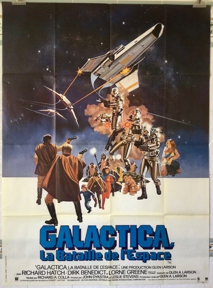 BATTLESTAR GALACTICA (1978) RICHARD A. COLLA - French 47x63 - NICE ARTWORK