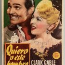 HONKY TONK (1941) CLARK GABLE / LANA TURNER - Spanish Herald poster