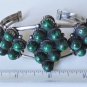 Southwest Navajo Tribal Sterling Silver Malachite Cuff Bracelet Lot Lg Size
