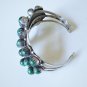 Southwest Navajo Tribal Sterling Silver Malachite Cuff Bracelet Lot Lg Size