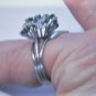 Vintage Art Deco Solid PALLADIUM Emerald & Diamond Ring Size 7
