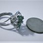 Vintage Art Deco Solid PALLADIUM Emerald & Diamond Ring Size 7