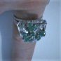 Vintage Art Deco Solid PALLADIUM Emerald & Diamond Ring Size 7