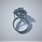 Vintage Art Deco Solid PALLADIUM Emerald & Diamond Ring Size 7
