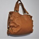 Michael Kors Luggage Tan Pebbled Leather Braided Shoulder Strap Bag EUC