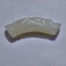 Antique Chinese White Hetian Jade Curved Dragon Bead 1