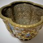Antique Chinese Lobed Champleve Enamel Gilt Bronze Bowl