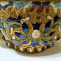 Antique Chinese Lobed Champleve Enamel Gilt Bronze Bowl