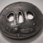 Antique Lg Edo Samurai Katana Sword Tsuba Cast Bronze Mice Food Bundles Signed