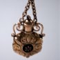 Victorian 14K Repousse Late Baroque Rococo Floral Scroll Urn Watch Fob Chain