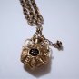 Victorian 14K Repousse Late Baroque Rococo Floral Scroll Urn Watch Fob Chain
