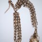 Victorian 14K Repousse Late Baroque Rococo Floral Scroll Urn Watch Fob Chain