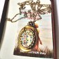 Vintage 14K GF Guilloche Enamel Victorian Style Locket NIB Deadstock