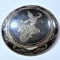 Vintage Siam Temple Dancer Sterling Silver Niello Powder Compact