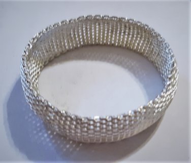 Vintage Sterling Silver Mesh Bangle