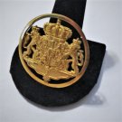 Antique Victorian Gilt Silver Royal Heraldic European Insignia Pin Brooch