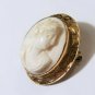 14K Victorian Carved White Angel Coral Cameo Necklace Pendant Brooch Combo