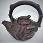 Antique Chinese Yixing Zisha Purple Clay Cabbage & Caterpillar Handmade Teapot