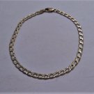 Vintage 10K Textured Finish Cuban Link Chain Bracelet 9"