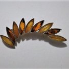 Vintage Sterling Silver Modernist Amber Pin Brooch Ukraine Hallmarked