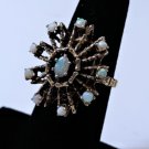 Antique Victorian 14K Starburst Opal Ring Size 6.5