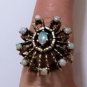 Antique Victorian 14K Starburst Opal Ring Size 6.5