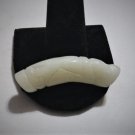 Antique Chinese White Hetian Jade Curved Dragon Pendant 2