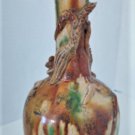 Antique Chinese Tang Sancai Li Dragon Tall Neck Vase