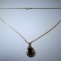 Vtg 10K JACMEL Mauritius 3.3 Ct Teardrop Garnet Greek Key Pendant Necklace