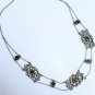 Georgian Silver & Paste Stones Chatelaine Chain Necklace